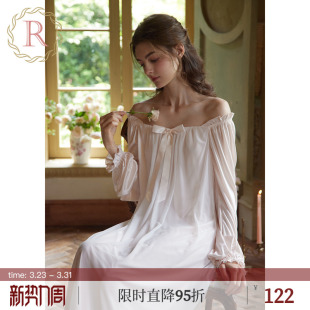 法式 RoseTree宫廷风睡裙女款 长款 长袖 公主冰丝性感纯欲睡衣 春秋季