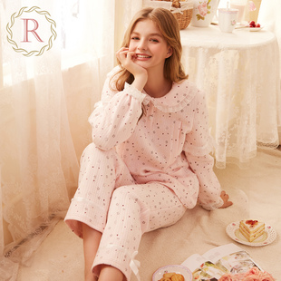 RoseTree孕妇睡衣秋冬季 日系甜美少女风月子服头套家居服套装 春季