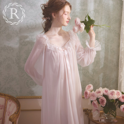 RoseTree冰丝复古公主风睡裙
