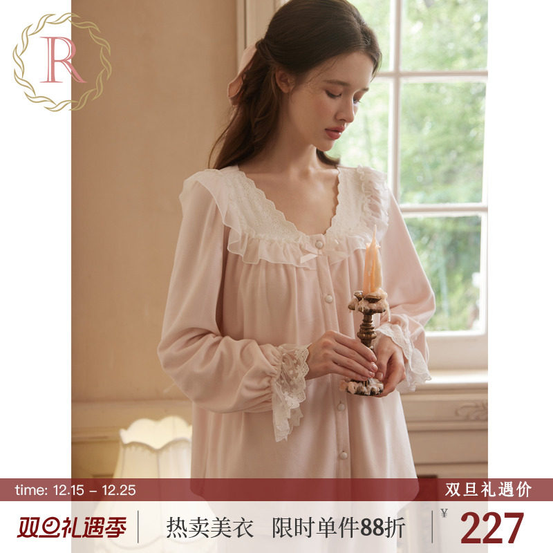 RoseTree古典甜美刺绣睡衣套装