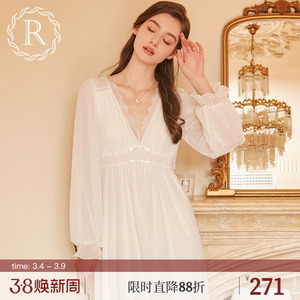 RoseTree法式睡裙春秋女长袖蕾丝性感纯欲宫廷风高级感睡衣带胸垫