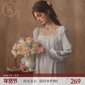 RoseTree法式 独特绝美高级感公主风睡裙 长款 宫廷睡衣女春秋季 长袖
