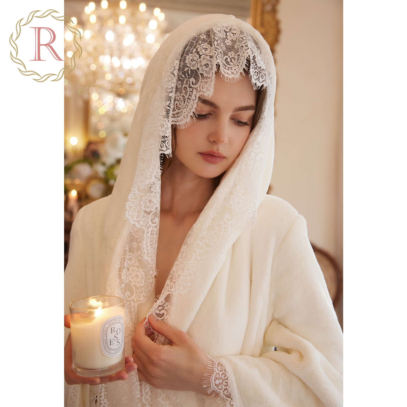 RoseTree珊瑚绒睡袍冬季加厚女士长款浴袍浴衣法兰绒法式睡衣长袍