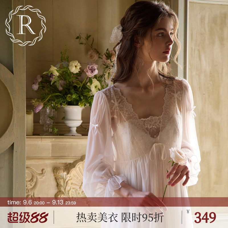 RoseTree法式仙奢柔纱吊带晨袍图片