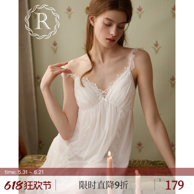 RoseTree吊带睡裙女夏季蕾丝宫廷性感公主风睡衣2026新款带胸垫
