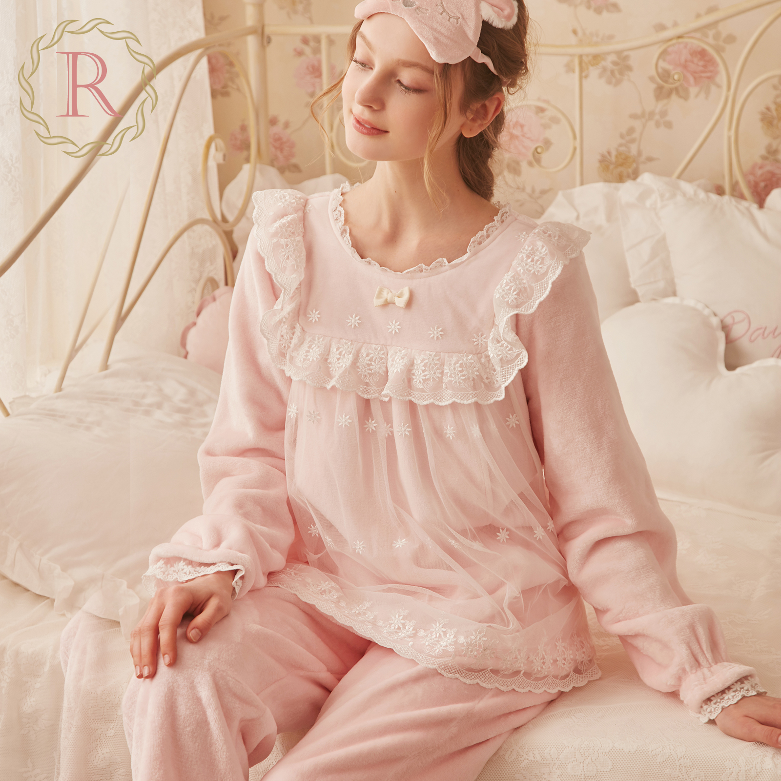 RoseTree孕妇睡衣春秋长袖长裤套装复古公主风月子服2025年新款