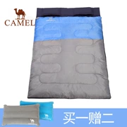 Túi ngủ đôi ngoài trời Camel × 8264, chống ẩm, lạnh, ấm, xách tay, lông mịn, túi ngủ thoải mái, cắm trại cắm trại - Túi ngủ