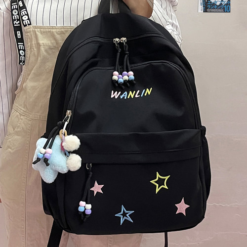 轻便颜值书包ins可爱星星双肩包