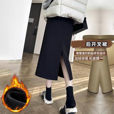 羊毛呢半身裙巨显瘦保暖加绒