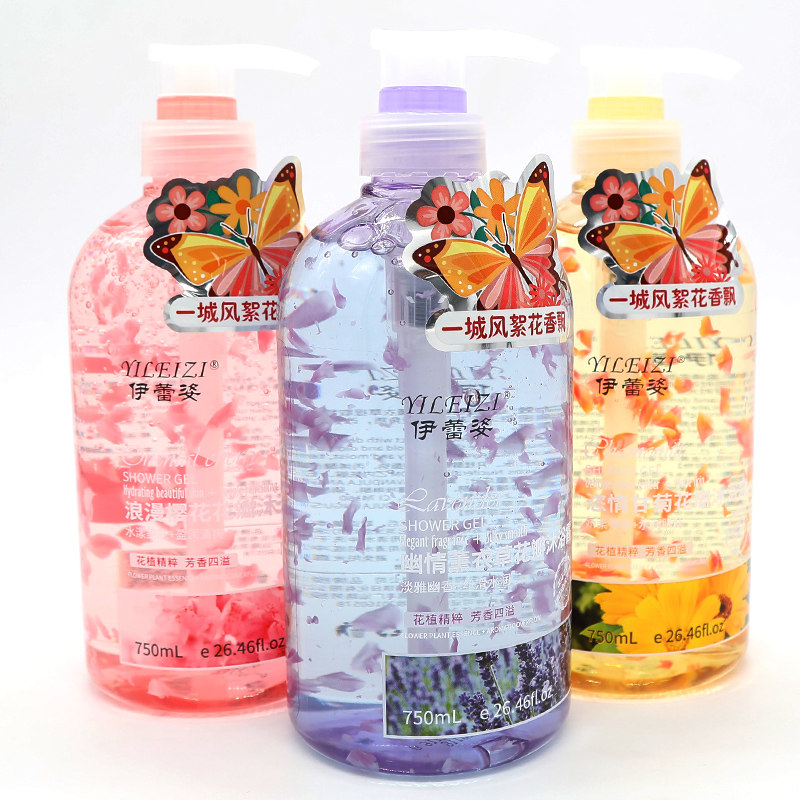 伊蕾姿花瓣植萃沐浴露玫瑰花瓣滋润清洁花香沐浴乳液750ml/500ml