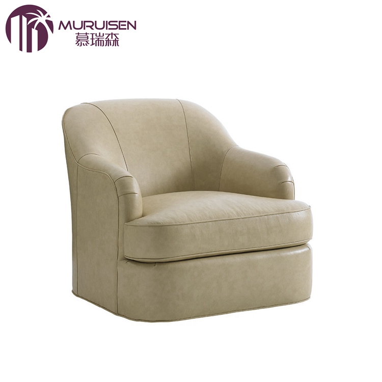 轻奢风单人全真皮弧形卧室老虎椅