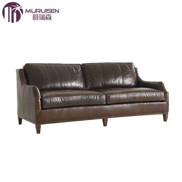 欧式风全实木单人真皮沙发定制
