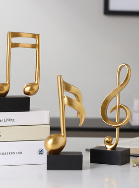 简约音符模型摆件客厅酒柜电视柜钢琴上办公桌面装饰树脂工艺品