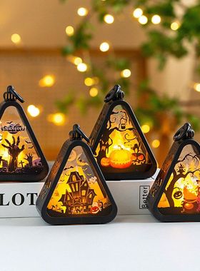 布置南瓜小万圣节装饰品手提桌面道具hallow灯萬聖節摆件礼品een