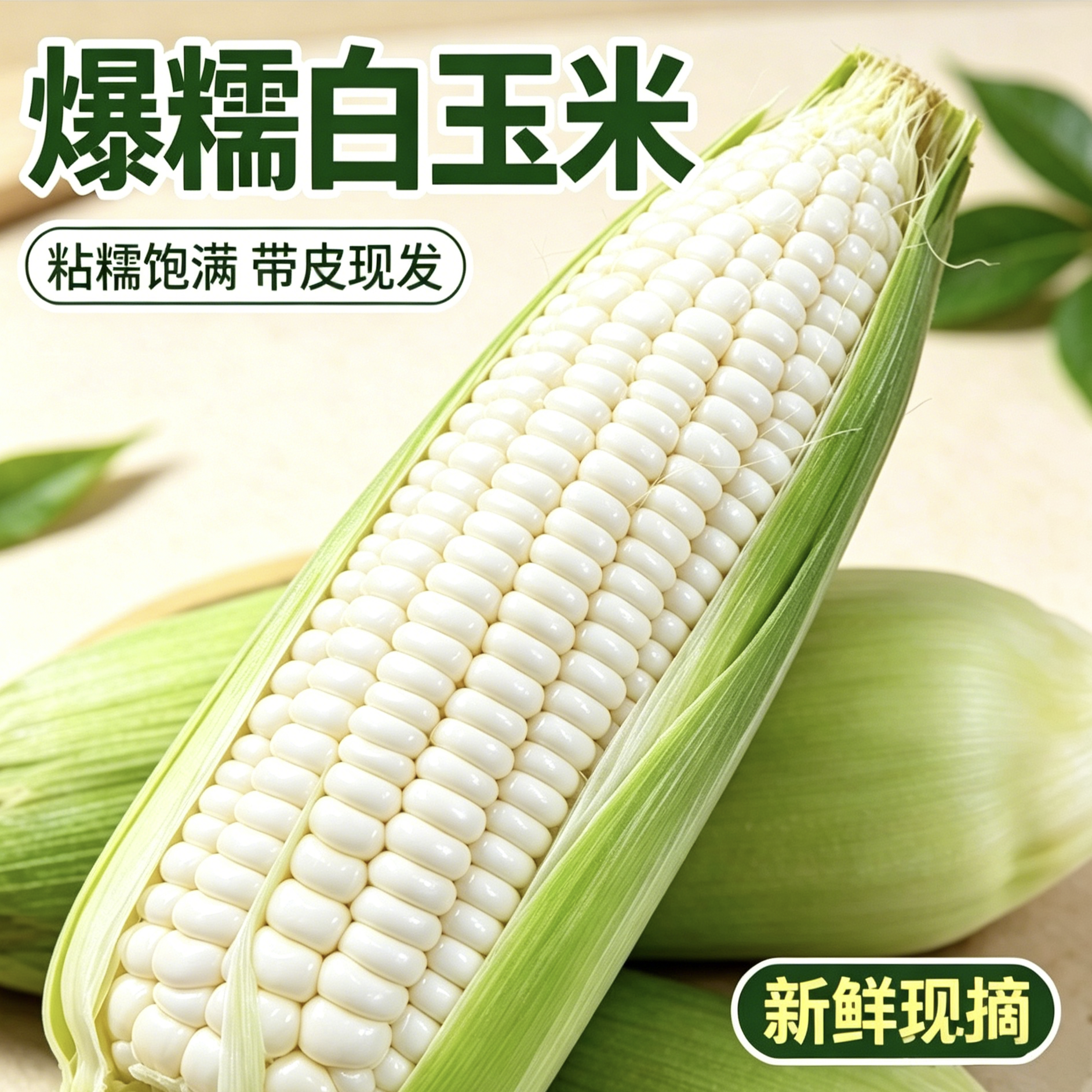 重庆现摘白糯玉米香糯玉米白甜糯玉米嫩包谷带壳黏玉米应季糯玉米