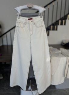 【现货】DarPri自线 原胚白色纯棉 阔腿牛仔裤