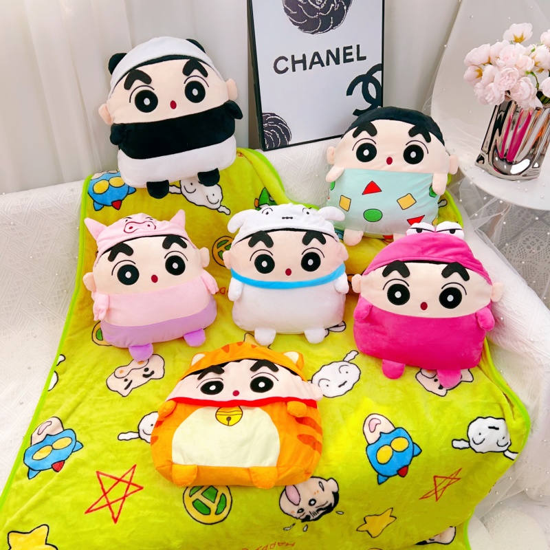 可爱蜡笔小新抱枕被子两用