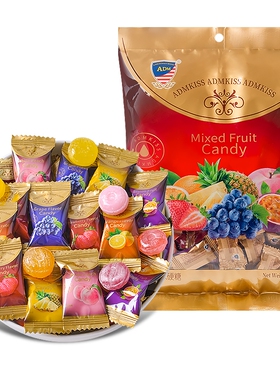 ADM水果糖硬糖混合500g袋装结婚喜糖果马来西亚风味休闲网红零食
