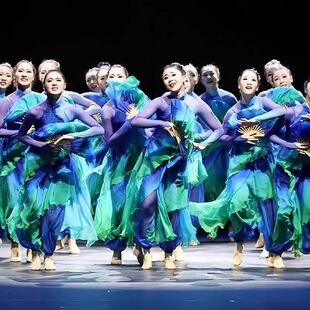 古典舞蹈服装女大河同款群舞胶州秧歌表演服一条大河古典舞服新款