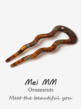 简约醋酸u型发簪2025新款头饰ins女高级感可爱丸子头神器发钗簪子