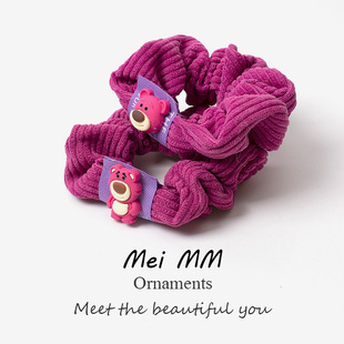 草莓熊大肠发圈网红2025年新款 复古甜美风头绳 女秋冬简约ins法式