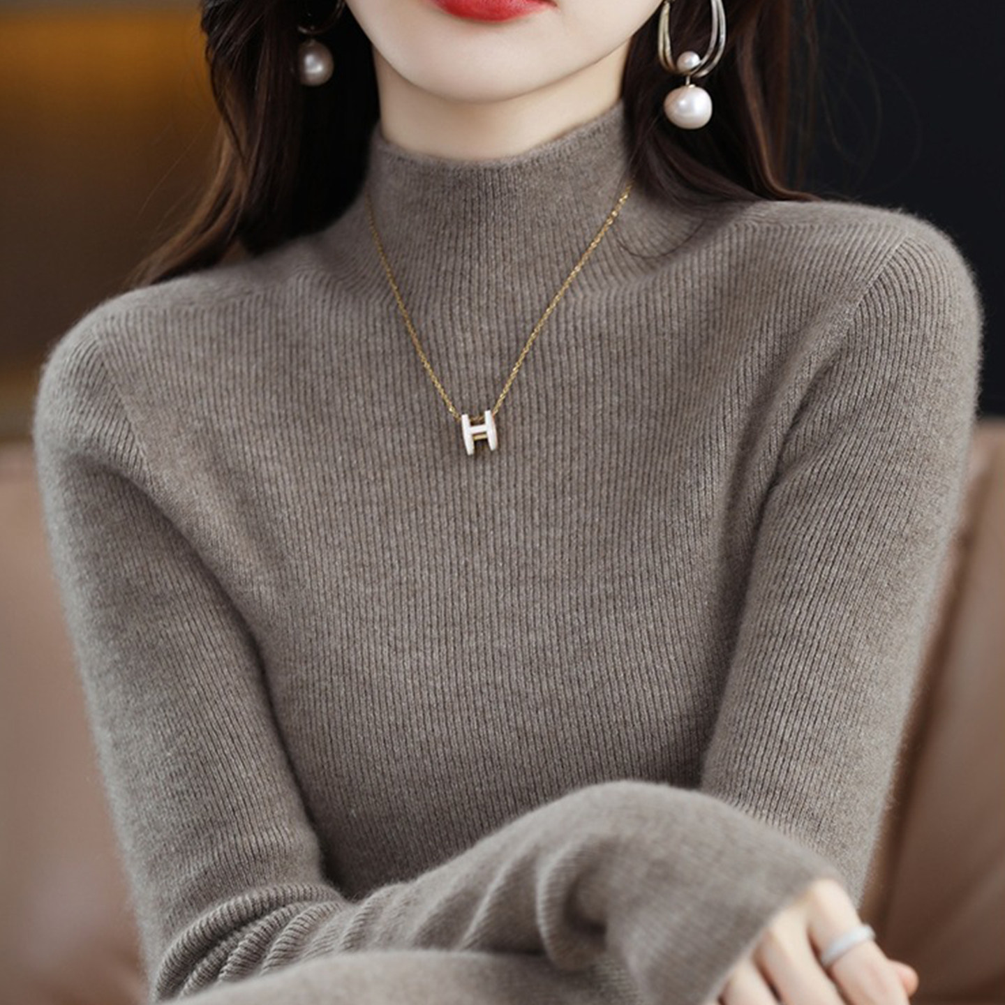 断码清仓2025针织衫女秋冬新款半高领毛衣修身内搭纯色打底衫加厚,女装/女士精品,毛针织衫,淘宝优惠券,粉丝福利购,淘宝优惠卷