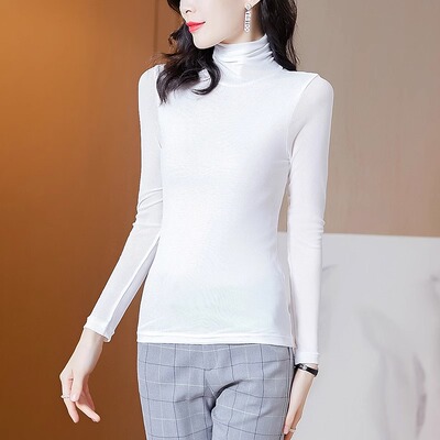 长袖百搭薄款拼接网纱女士收腰