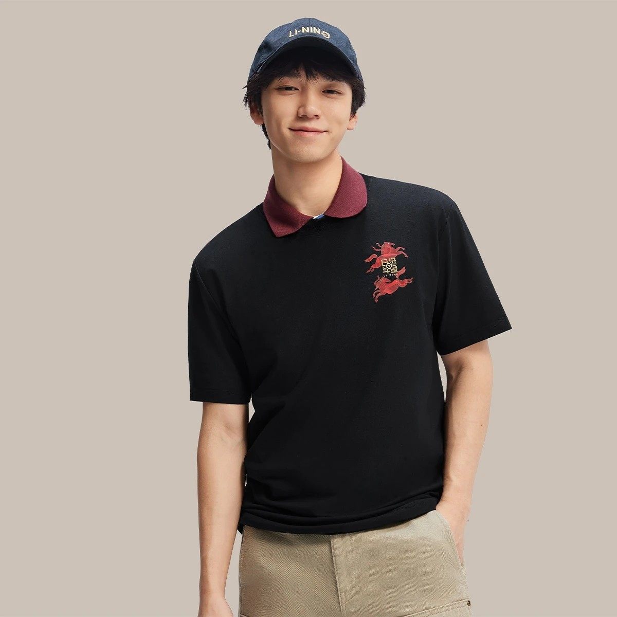李宁男子短袖T恤2026春季新品日进斗金冰感舒适短袖文化衫AHSW017,运动服/休闲服装,运动T恤,淘宝优惠券,粉丝福利购,淘宝优惠卷