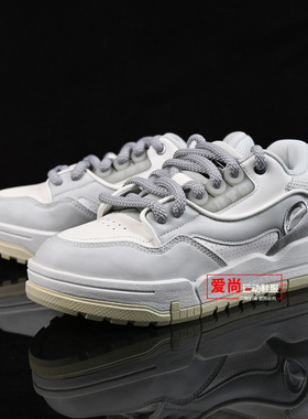 李宁男子001 BTC MEGA舒适软弹经典休闲鞋2025冬季板鞋AGCV383