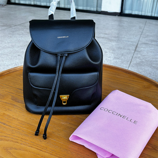 推荐必入款美包简约百搭软皮抽绳翻盖双肩包学院风软妹子乖乖背包