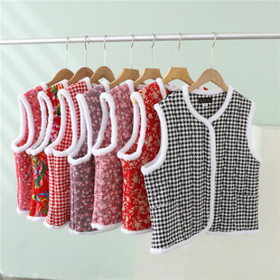 2023秋冬季 背心马夹 碎花马甲女士加厚保暖棉坎肩妈妈内外穿无袖