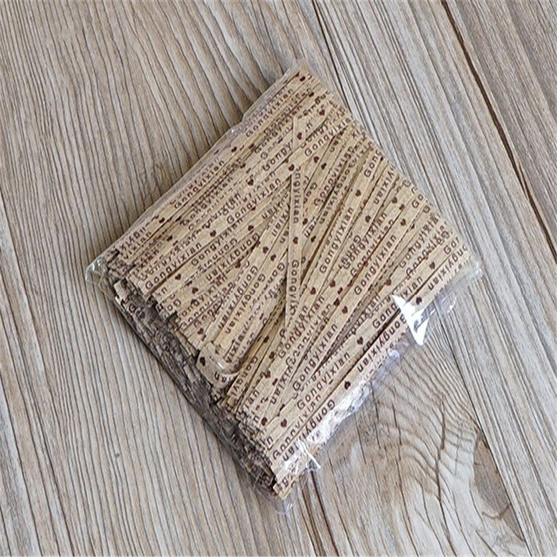 饼干面包袋扎条棕色牛皮纸封口条绳扎零食装饰封口绳吐司袋扎线