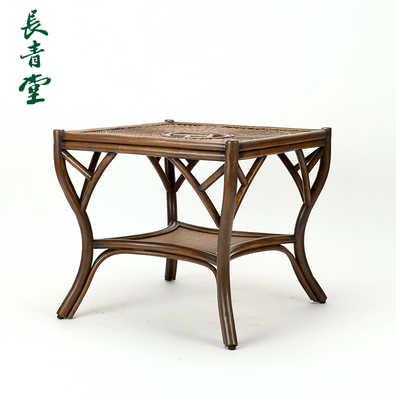 长青堂藤编小户型餐桌喝茶客厅
