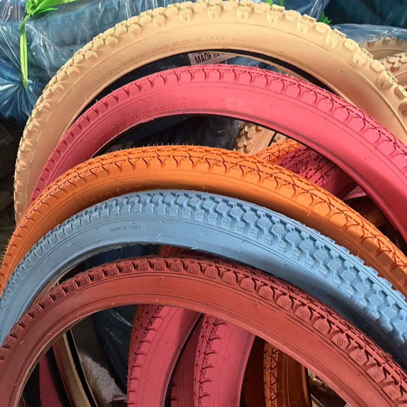 白色彩色26寸山地车大颗粒车胎2.125车胎自行车轮胎越野耐磨加厚