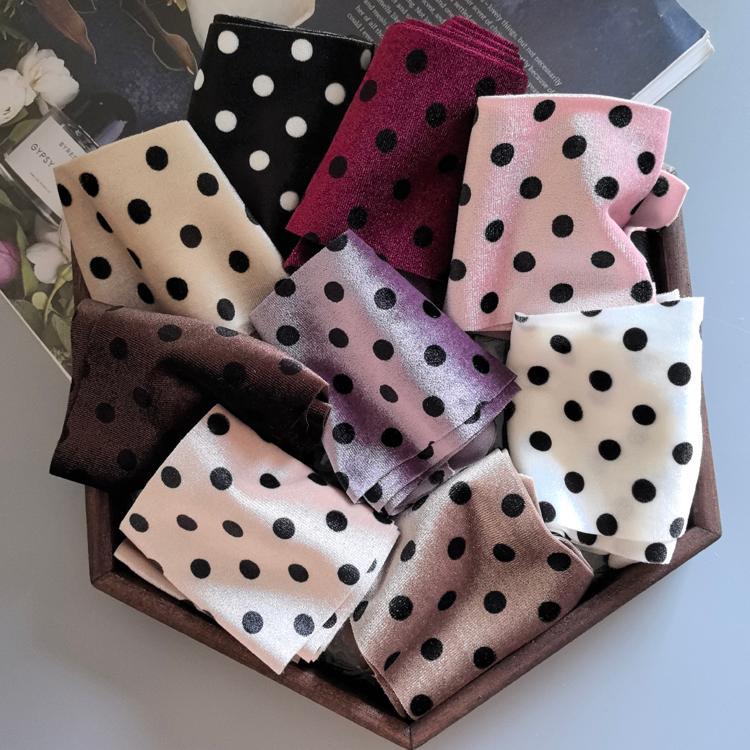 韩国进口可爱波点丝绒丝带手工diy饰品肠圈蝴蝶结包发夹制作织带
