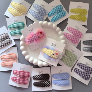 韩国进口花边格水滴掰掰夹套手工diy碎发边夹头饰品基础装饰配件