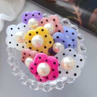 韩国进口烤点珍珠花朵手工diy饰品发夹皮筋款碎发夹制作配件材料