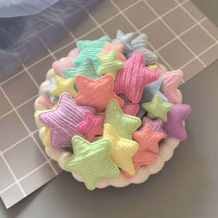 韩国进口皱皱泡大小星星手工diy饰品夹装饰材料发圈边夹制作配件