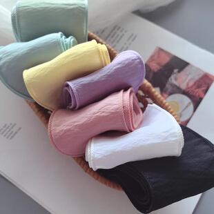 韩国进口拷边纯色素雅款轻薄绸带手工diy饰品蝴蝶结发夹发箍织带