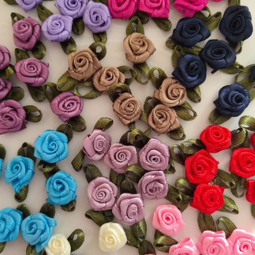 韩国进口迷你玫瑰花2个手工diy饰品发夹耳环娃衣宠物夹装饰配件