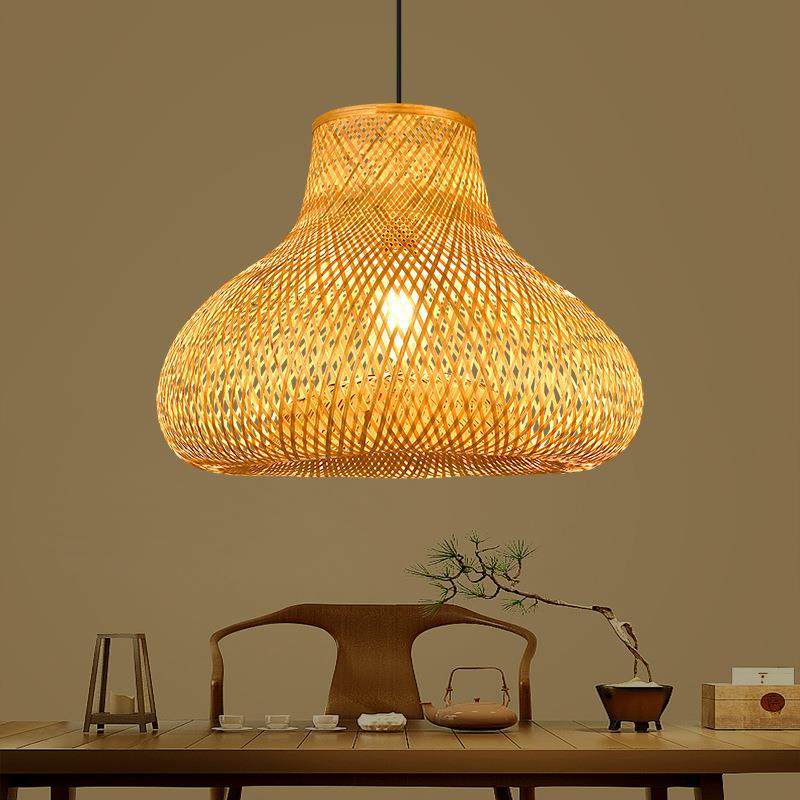 竹编灯新中式酒店吧台竹艺灯复式民宿餐厅酒楼会所禅意茶室竹吊灯