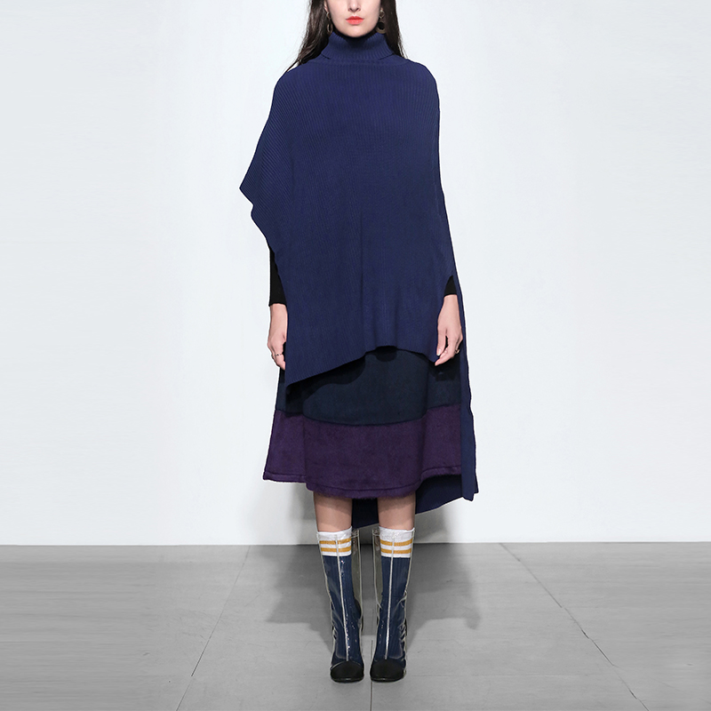 新款欧美时尚风个性斗篷式毛衫