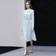 气质设计感蝴蝶结收腰大摆百褶裙中长款 法式 连衣裙女 新款 2026春季