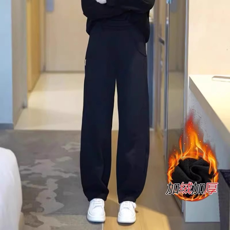 清仓捡漏专柜撤回~卫裤女大码春秋冬加绒加厚宽松显瘦弯刀阔腿裤