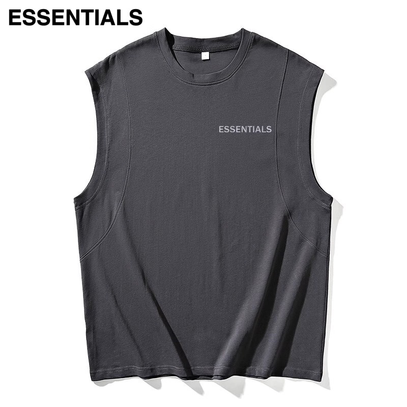 ESSENTIALS 背心t恤男无袖坎肩纯棉夏季运动打底衫宽松汗衫