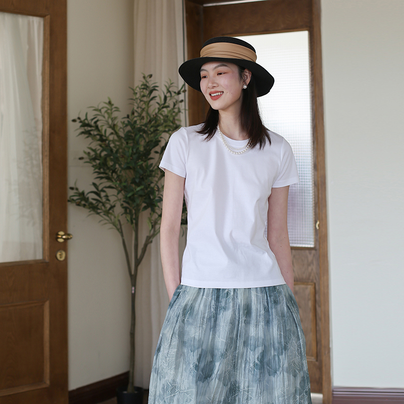 纯色通勤百搭短袖简约休闲女T恤
