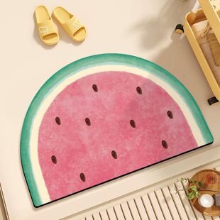 新款浴室可爱卡通地垫加厚硅藻泥防滑速干吸水软垫卫生间卧室门口