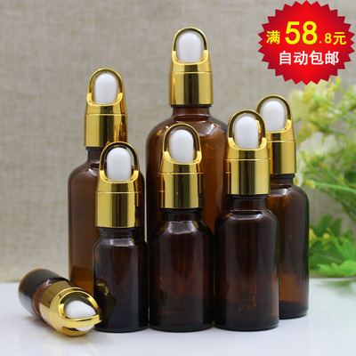 茶色精油瓶玻璃滴管金花篮空分