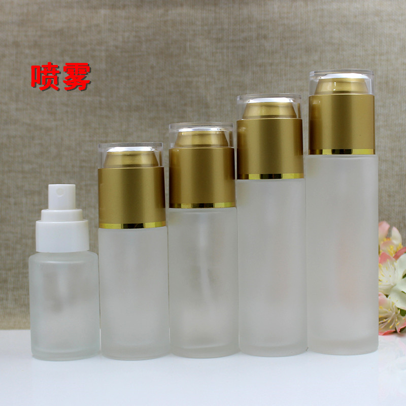 化妆品分装瓶 沙金亚克力磨砂玻璃瓶 爽肤水精华液喷雾瓶子