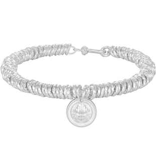 潮宏基盘缠银足银手链银饰手饰黄财神盘缠银字牌礼物祝福情人节